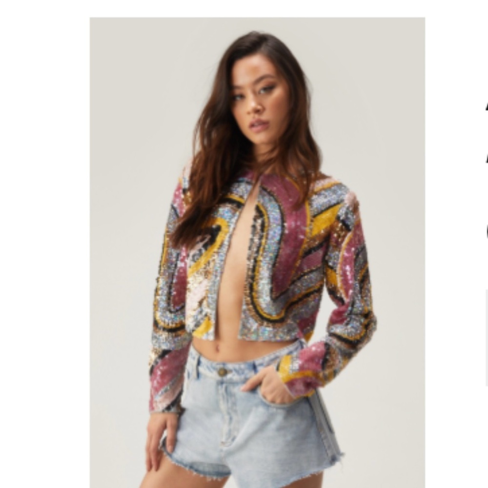Abstract Statement Sequin Jacket